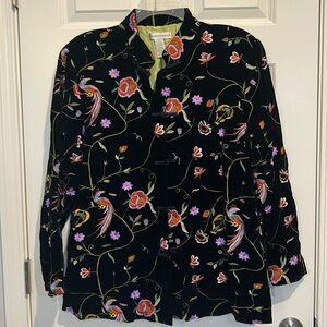 Draper’s & Damon’s Black Velvet Jacket with Exquisite Embroidery - Size 1X (New)
